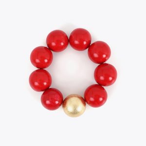 LOLA CASADEMUNT LS2603001 Pulsera cuentas maxi Rojo-metal