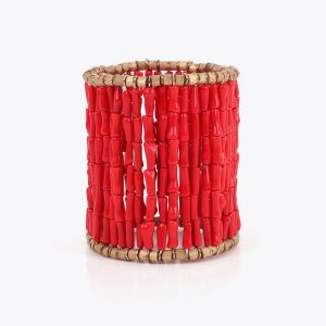 LOLA CASADEMUNT LS2603009 Pulsera elástica corales Rojo-metal