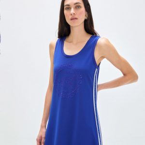 LOLA CASADEMUNT LS2616148 Vestido rosco cintas laterales AZUL ELECTRICO