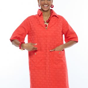 LOLA CASADEMUNT LS2616084 Vestido sarga logo jacquard LC CORAL