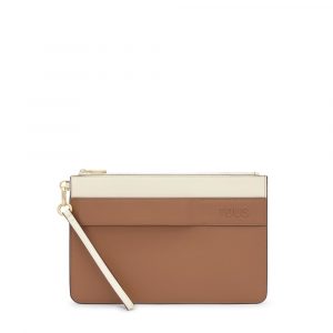 TOUS 2002360944 CLUTCH AUDREE SAFFIANO MOCA-BEIGE