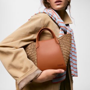 TOUS 2002438944 Capazo pequeño camel TOUS Tulip Rafia