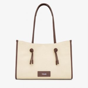 TOUS 2002439901 Shopper grande de jacquard beige TOUS Summer Holidays