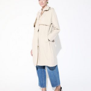 LOLA CASADEMUNT LF2601005 Trench con detalle tachas PIEDRA