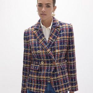 LOLA CASADEMUNT LF2602003 Americana tweed AZUL-MULTICOLOR