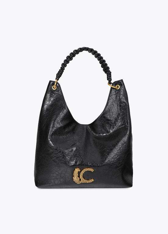 LOLA CASADEMUNT LF2604026 Shopper con detalle de asa trenzada NEGRO U