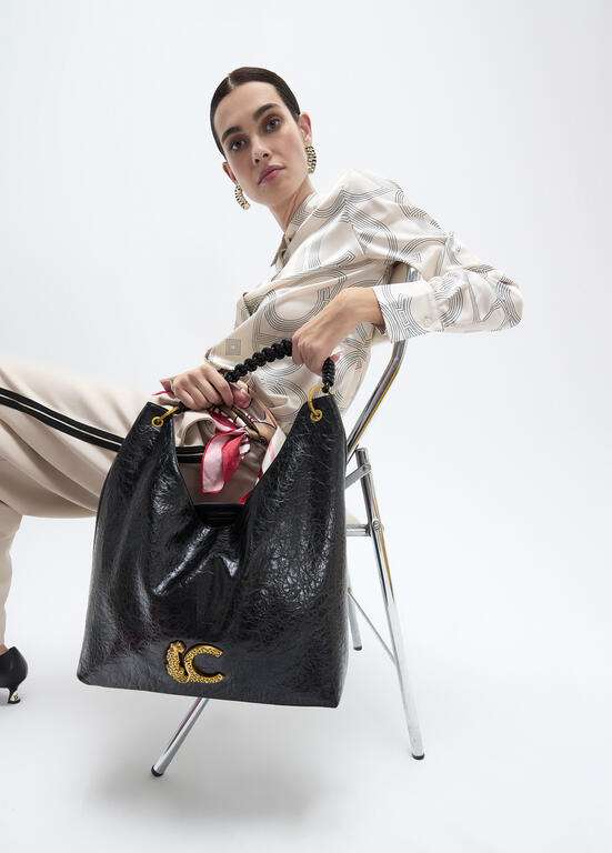 LOLA CASADEMUNT LF2604026 Shopper con detalle de asa trenzada NEGRO U - Imagen 7