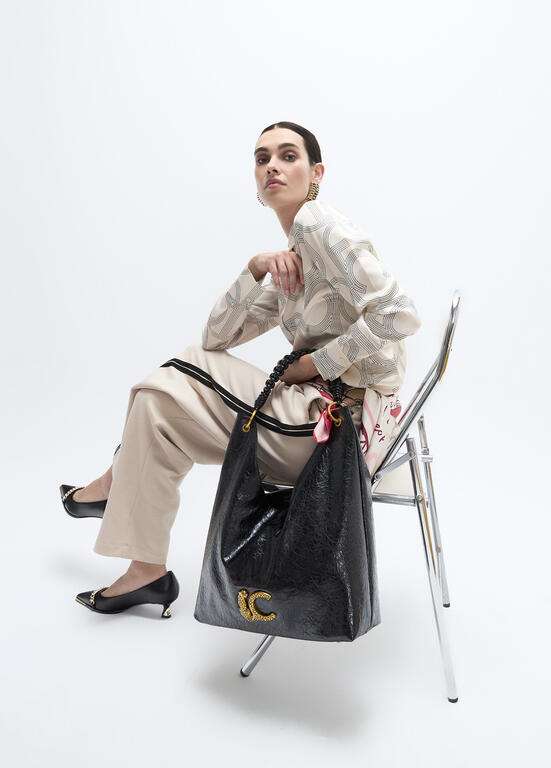 LOLA CASADEMUNT LF2604026 Shopper con detalle de asa trenzada NEGRO U - Imagen 8