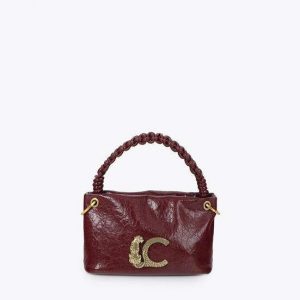 LOLA CASADEMUNT LF2604028 Bandolera pequeña con detalle de asa trenzada BURDEOS U