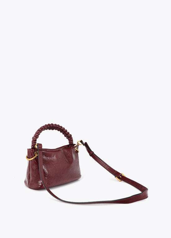 LOLA CASADEMUNT LF2604028 Bandolera pequeña con detalle de asa trenzada BURDEOS U - Imagen 4