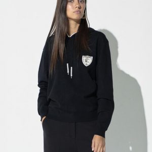 LOLA CASADEMUNT LF2611004 Jersey capucha parche perlas NEGRO