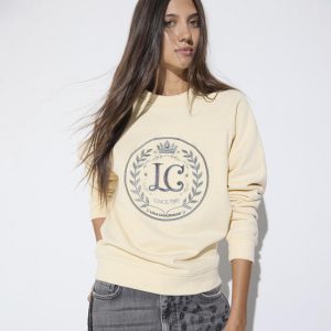 LOLA CASADEMUNT LF2611035 Sudadera manga raglan cuello caja, parche LC CRUDO