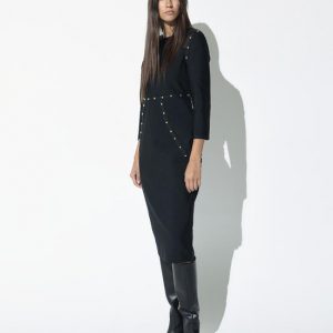 LOLA CASADEMUNT LF2616003 Vestido largo fit recto NEGRO