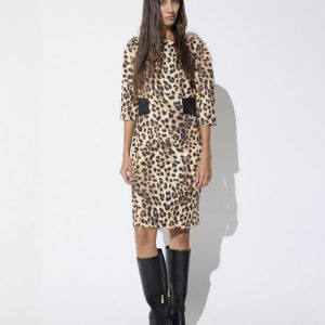 LOLA CASADEMUNT LF2616027 Vestido corto leopardo MARRON-MULTICOLOR