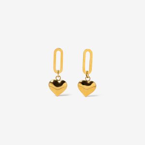 TIFFOSI 10064717 Pendientes Corazón Dorados