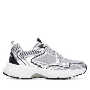 REFRESH 17621301 Zapatilla de mujer plano Plata