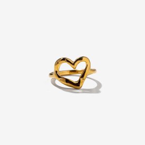 TIFFOSI 10068321 Anillo Corazon Castanheiro Dorado