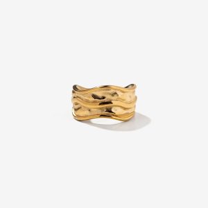 TIFFOSI 10068322 Anillo Loureiro Dorado
