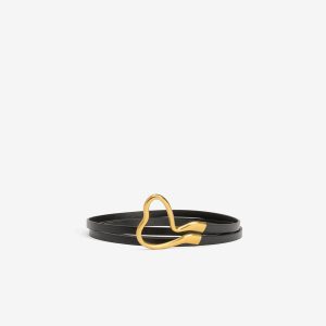 TIFFOSI 10068591 Cinturon Florence Negro Dorado