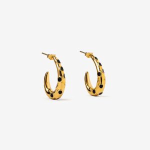 TIFFOSI 10068304 Pendientes Lotus Dorado