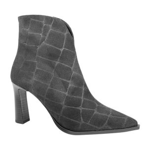 DESIREE SAIRA1 Botin coco serraje cerco tacon 7,5 cm CAIMAN NEGRO