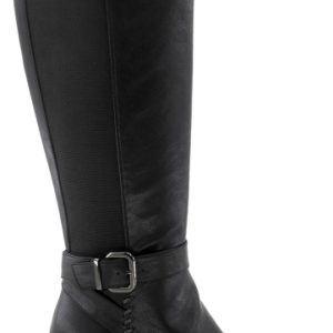 AMARPIES AHI31188 BOTA ALTA COMBI ELASTICO CORREA HEBILLA TOBILLO NEGRO