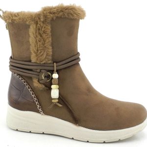 AMARPIES ATL31135 BOTIN BAMARA PELO CORDON ADORNO TOBILLO TAUPE