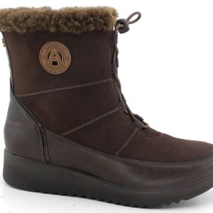 AMARPIES ATL31137 BOTIN CORDONES CRUZADOS BORREGUILLO MARRON