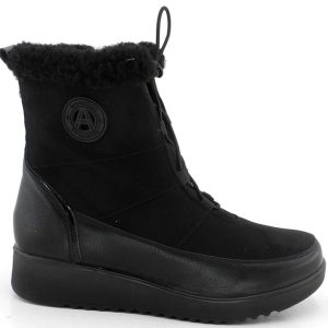 AMARPIES ATL31137 BOTIN CORDONES CRUZADOS BORREGUILLO NEGRO