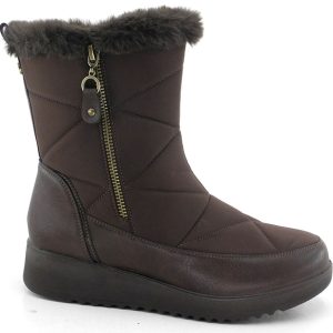 AMARPIES ATL31138 BOTIN CREMALLERA LATERAL ACOLCHADO PELO MARRON