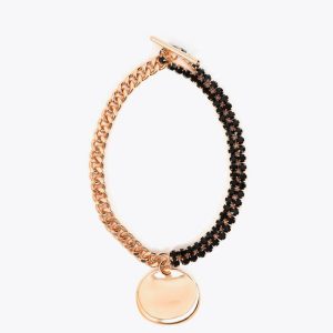 LOLA CASADEMUNT LF2603060 Collar combinado dorado y piedras negras METAL-NEGRO