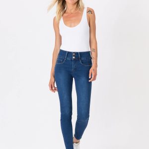 TIFFOSI 10031675 Jeans ajustados de tiro alto con cinco bolsillos