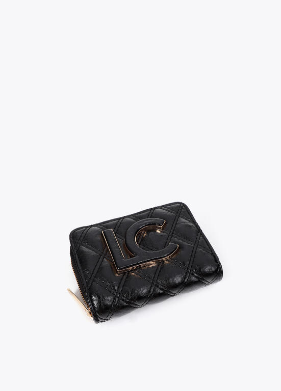 LOLA CASADEMUNT LF2612031 Monedero acolchado con doble pespunte y tirador tubular NEGRO U - Imagen 2