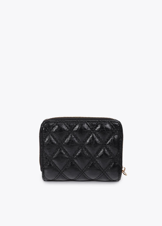 LOLA CASADEMUNT LF2612031 Monedero acolchado con doble pespunte y tirador tubular NEGRO U - Imagen 3