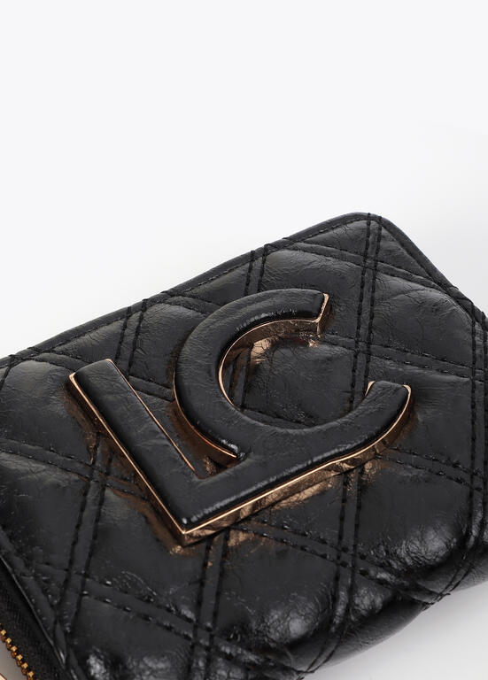 LOLA CASADEMUNT LF2612031 Monedero acolchado con doble pespunte y tirador tubular NEGRO U - Imagen 5